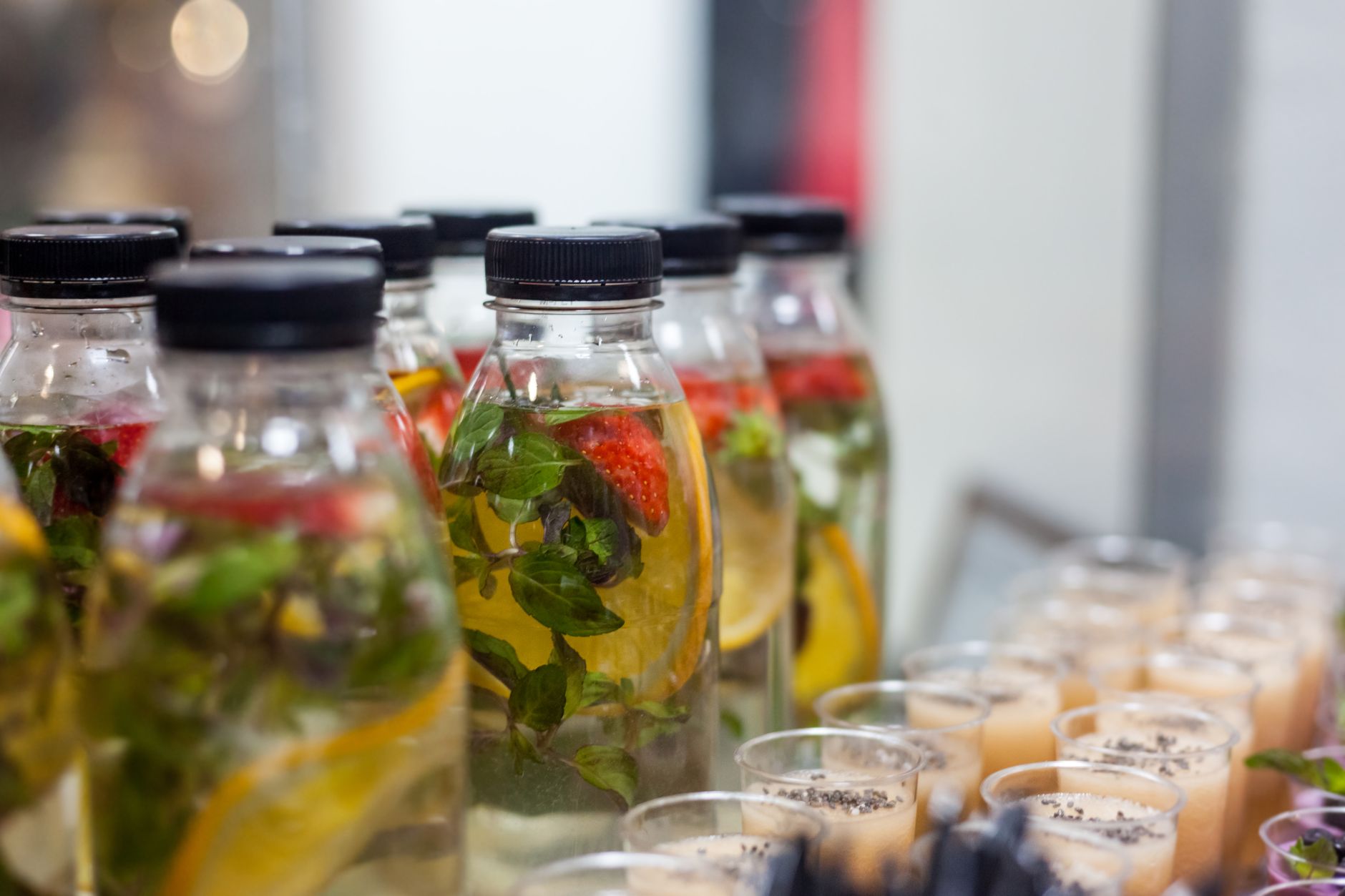 Pregnancy hydration: water bottles, herbal teas, milk, fruit-infused water, coconut water