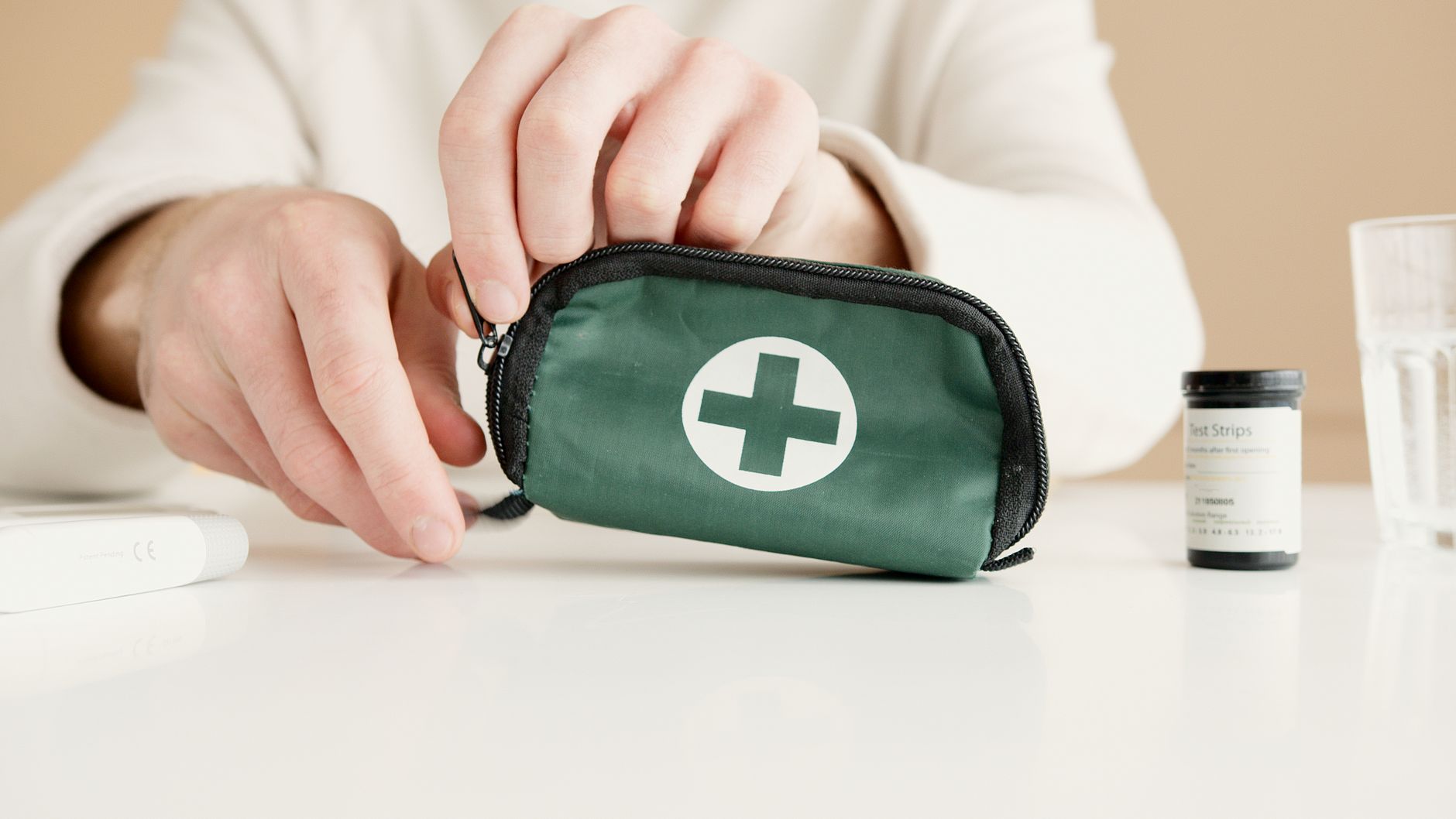 Pregnancy travel medical kit: ORS, paracetamol, prenatal vitamins, antacids, anti-nausea bands, hand sanitiser